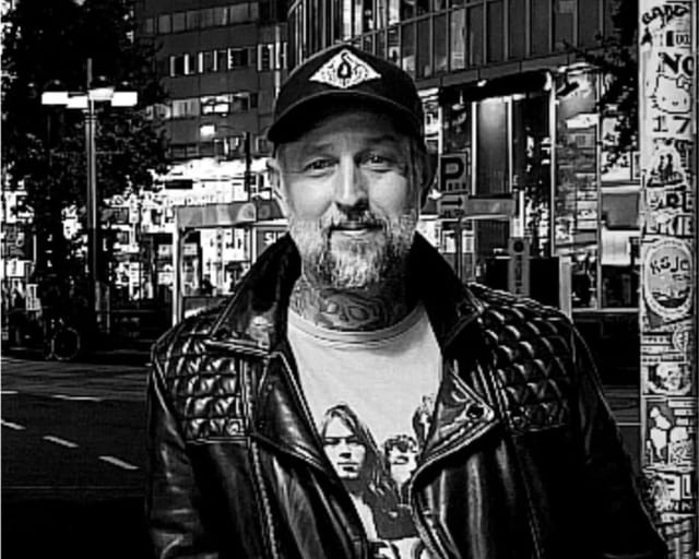 Cristopher 'Sky' Skiver, U.S. Army veteran and founder of Broken Heart Tattoo, on 6th Avenue in San Diego